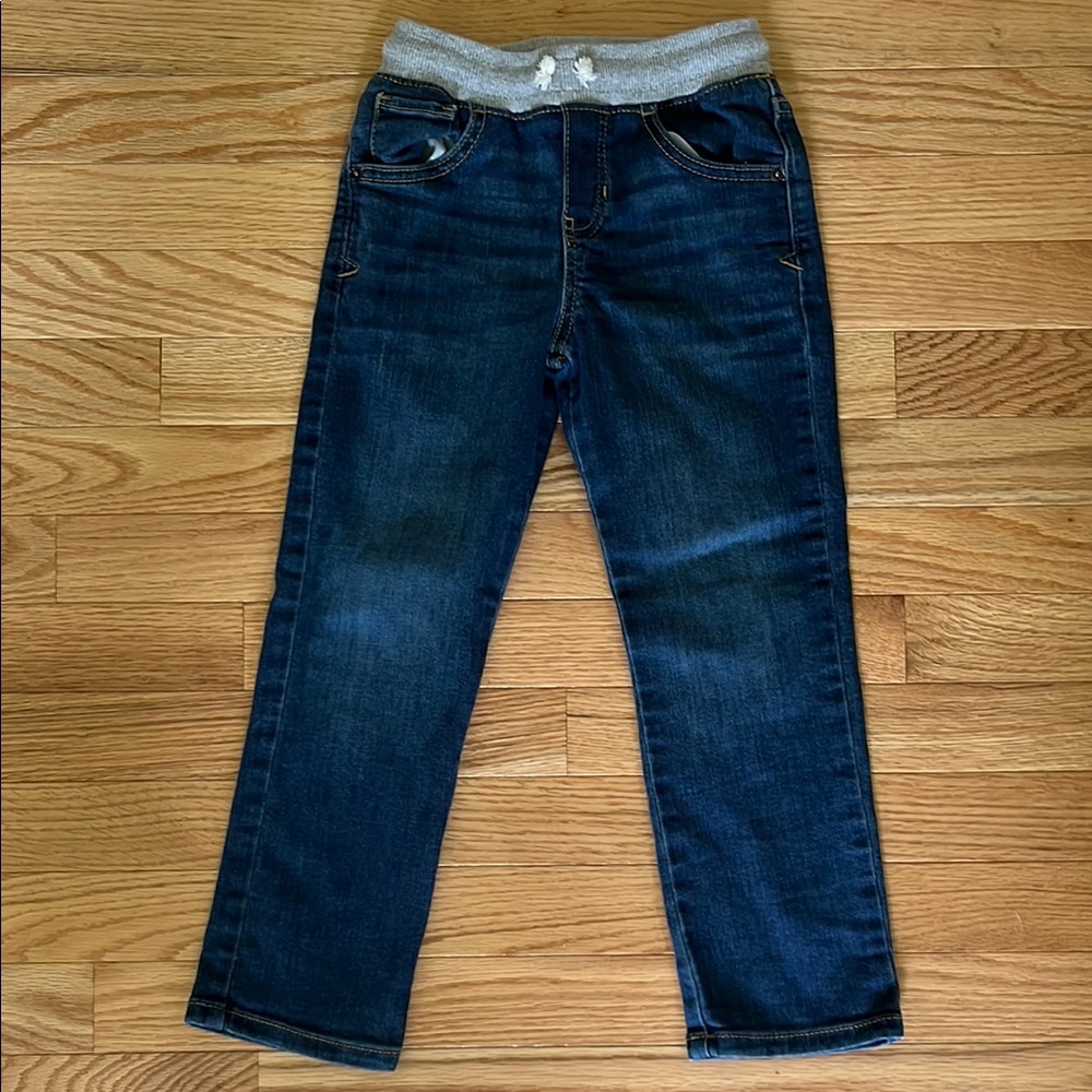 Cat and Jack Blue Denim Jeans with Gray Waistband